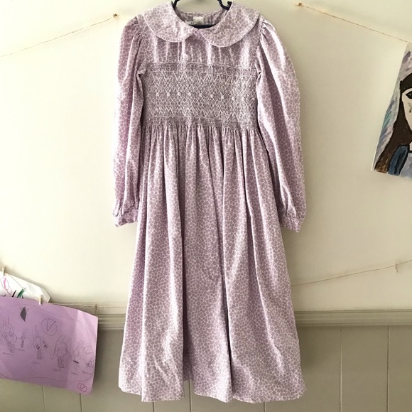🌸SOLD!🌸 {Strasburg, 10Y} lilac Smocked dress - Picture 4 of 7